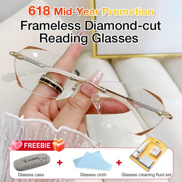 Frameless Irregular Reading Glasses..