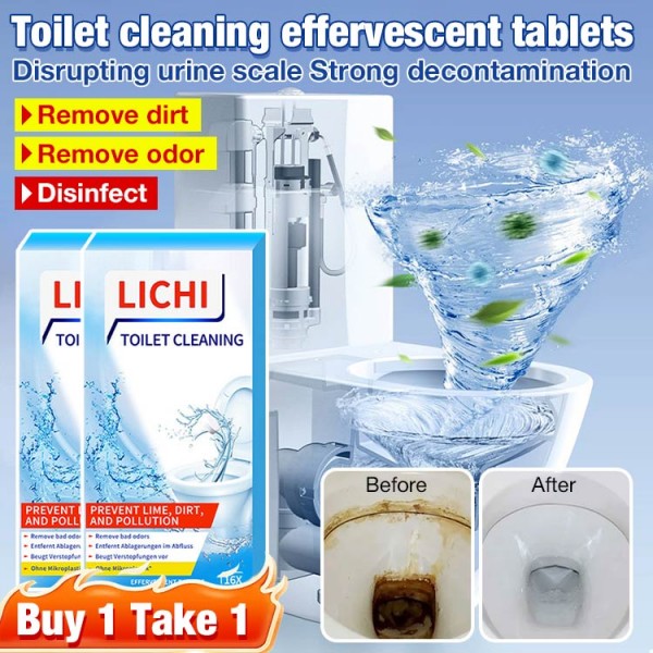 Toilet cleaning effervescent tablets