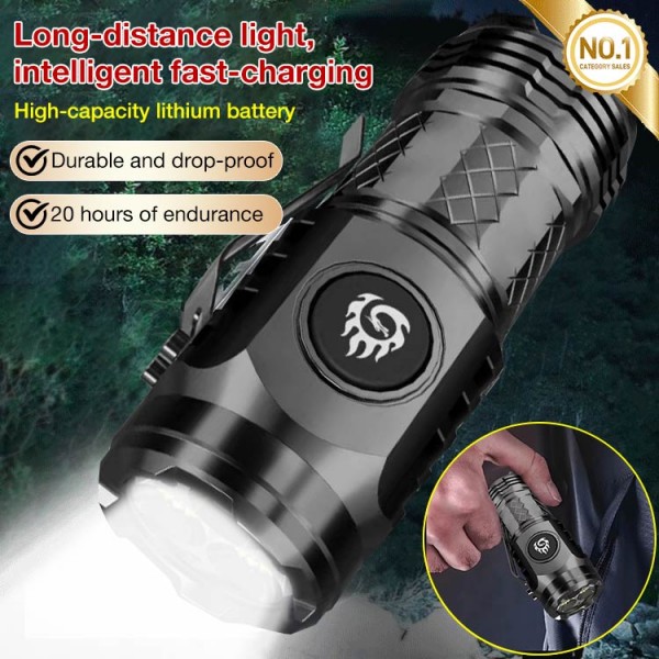 German three-eyed monster mini flash super power flashlight