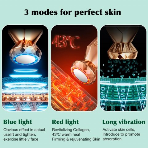 RF beauty device with LED red and blue light-intelligent temperature control-anti-wrinkle, lifting and firming