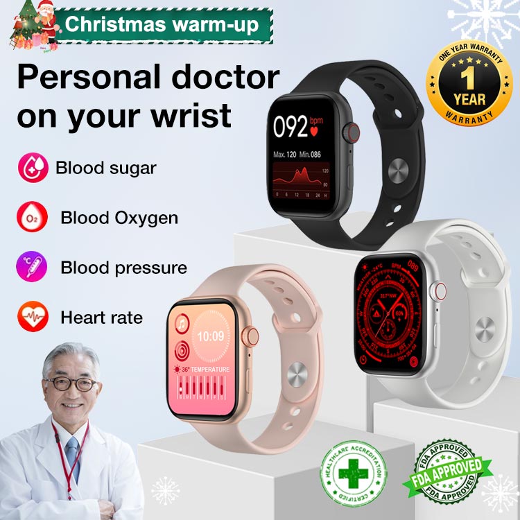 Christmas warm-up-One-year warranty-Smart Painless Blood Glucose Measurement Watch-Stay healthy-measure blood sugar levels, heart rate, sleep quality and other general health